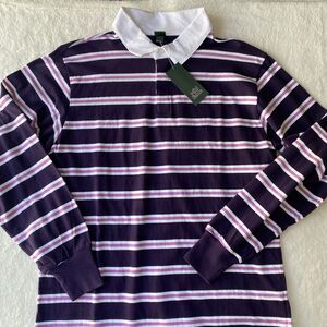 Oversized Polo Rugby Shirt WILD FABLE Purple Stripes Unisex Men’s Womens